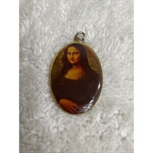 Vintage Mona Lisa Pendant Art to Wear Jewelry Leonardo Da Vinci